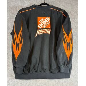 VTG Y2K Tony Stewart NASCAR Racing Jacket Mens Black Flame Chase Authentics 2XL